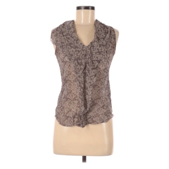 Babaton Aritzia brown floral silk tank top - Picture 1 of 5